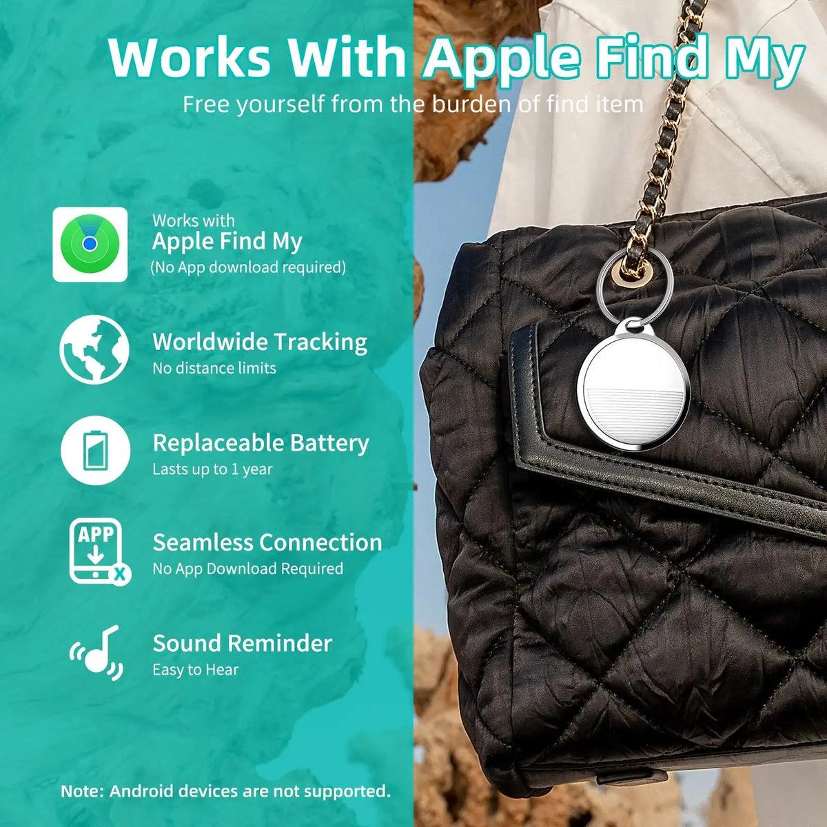 Mini Smart GPS Tracker Anti-lost Alarm Key Bag Pets Finder App Record Zpaxo