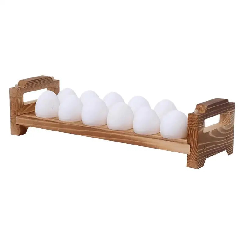 Counter Wooden Egg Holder Collecting Rack Wood Sorter Space Saving Zpaxo