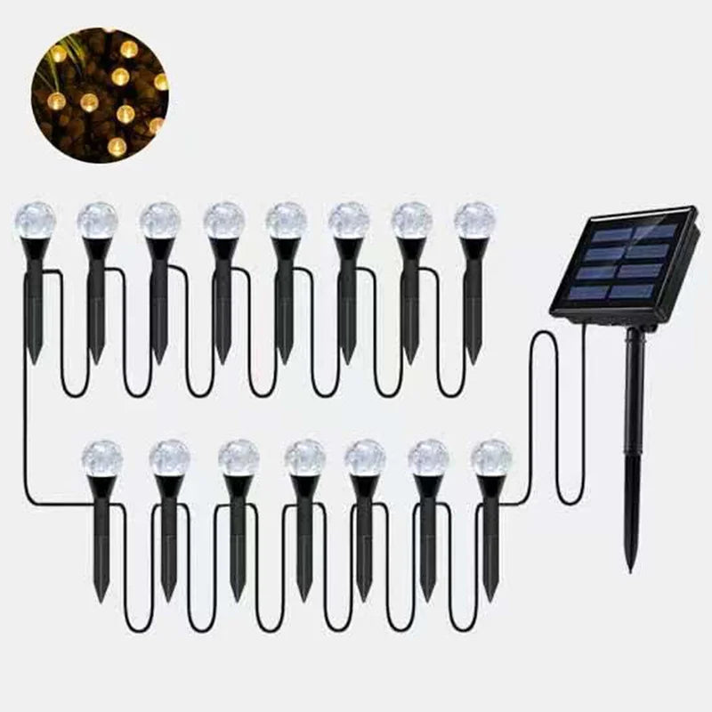 Solar Garden Light String Christmas Decoration Lights Waterproof RGB Zpaxo Warm-15LED China Mainland