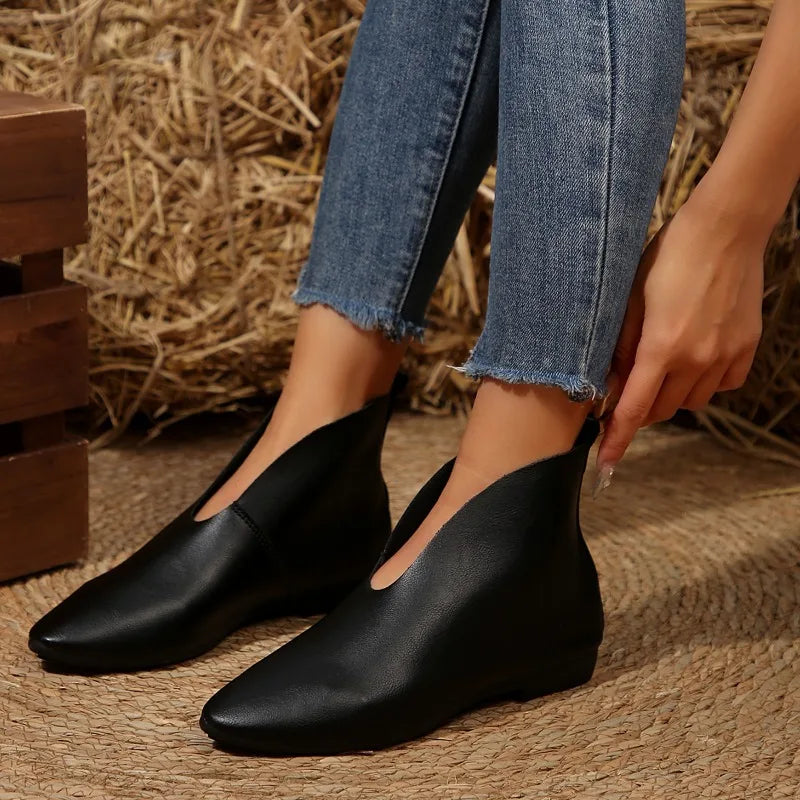 2026 Spring Autumn Women's Comfortable Vintage Solid Boots Women Zpaxo