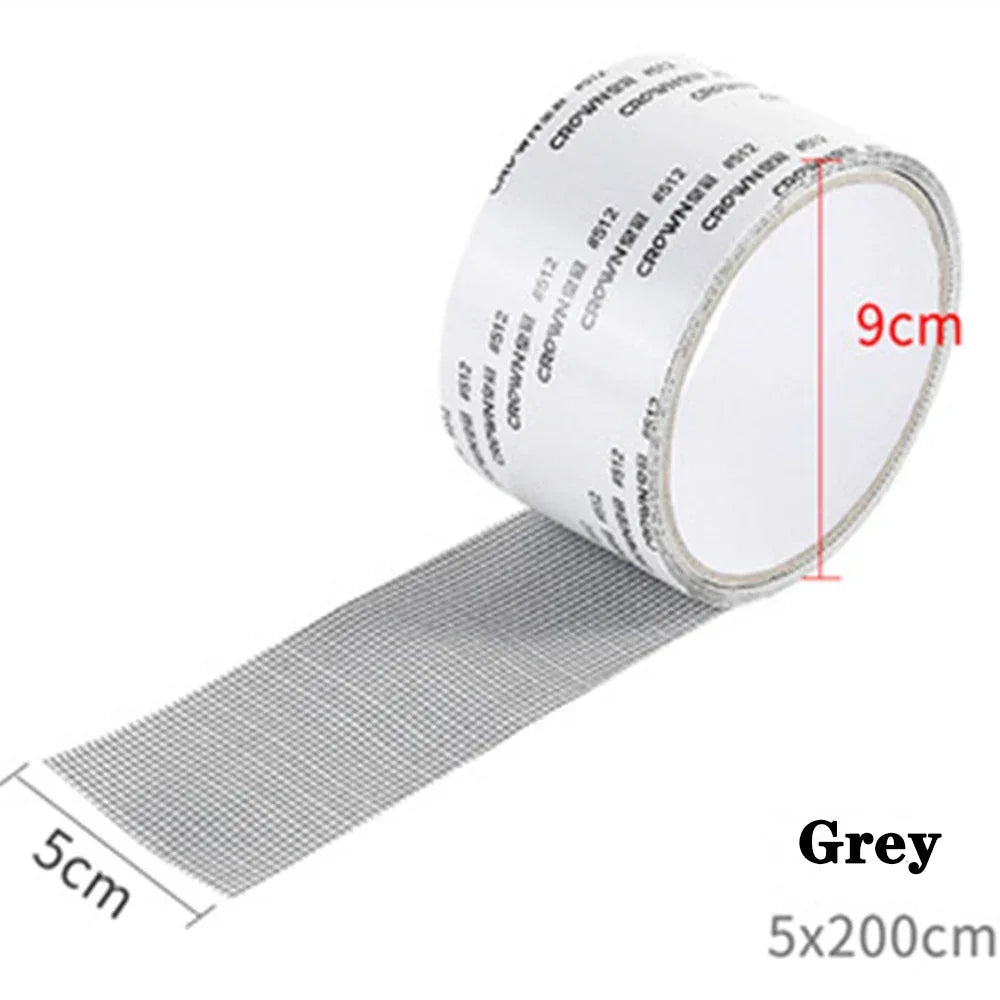 Window Net Insect Netting Screen Door Repair Tape Strong Self Adhesive Tape Net Fix Patch AntiInsect Mesh Broken Holes Repairing Zpaxo GRAY