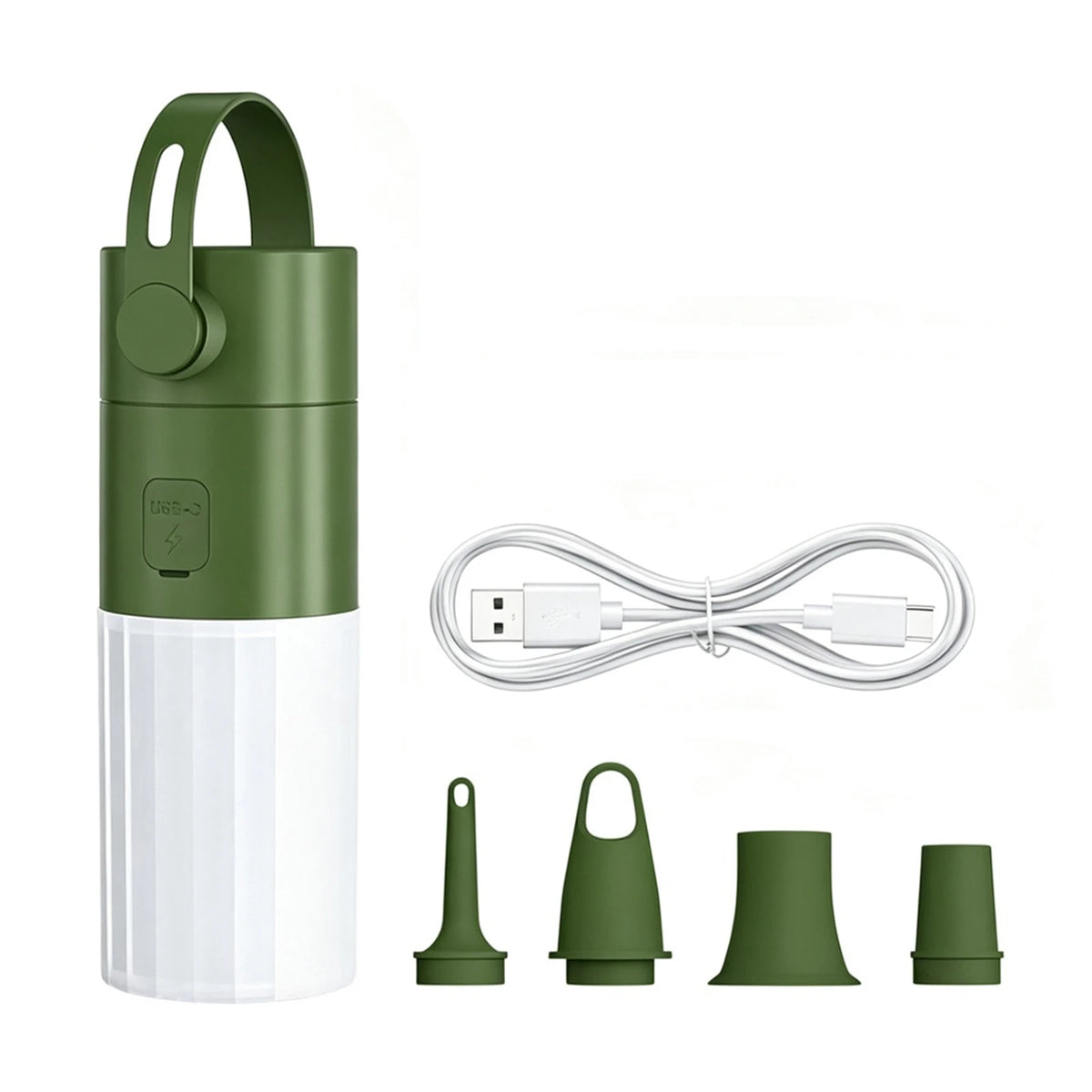 USB Rechargeable Air Pump Camping Light 4 Nozzles Electric Tiny Pool Zpaxo green
