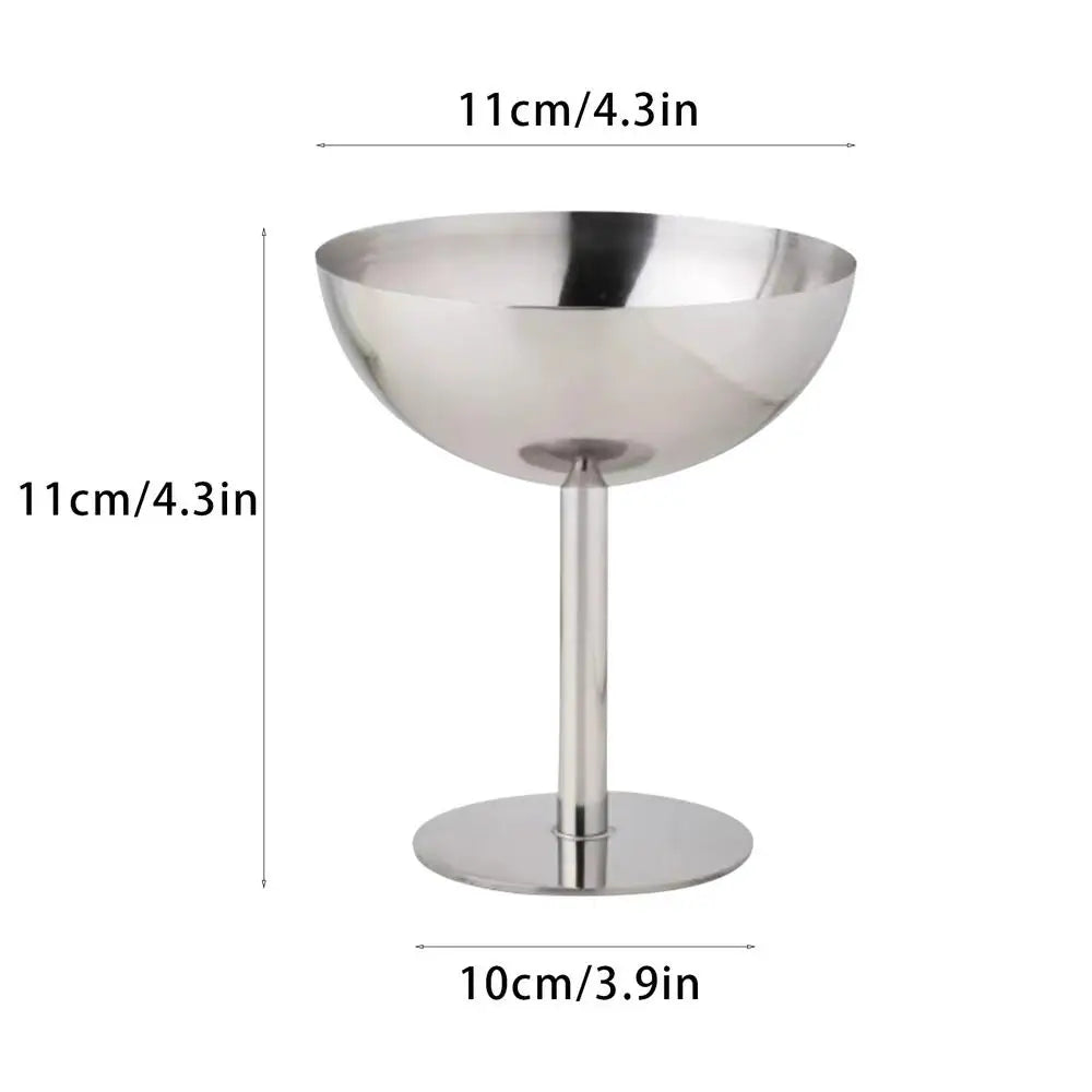 Ice Cream Bowl Stainless Steel Goblet Cup Fruit Plate Snack Dish Zpaxo A