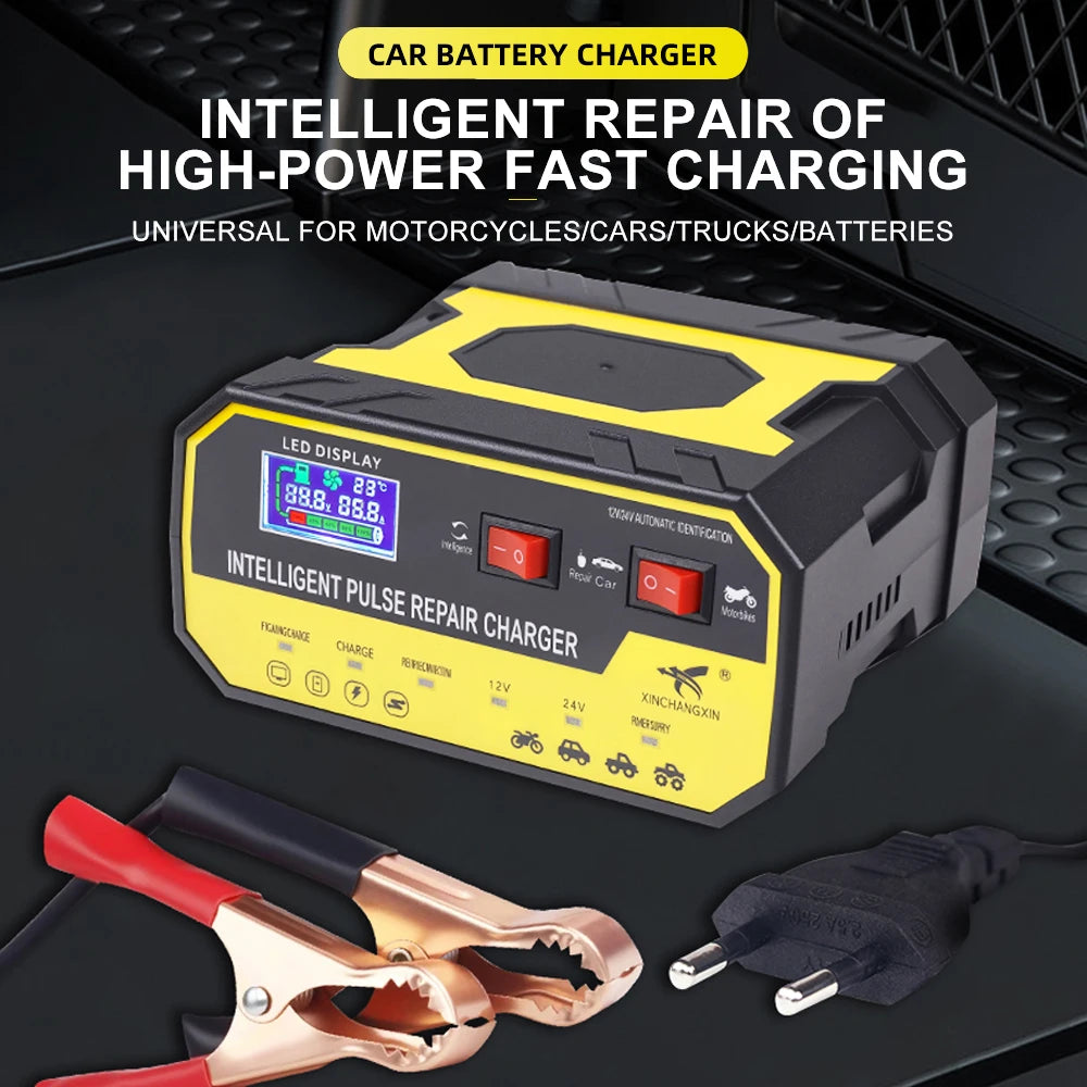 Intelligent Pulse Repair Car Battery Charger 12V 24V 8A Automatic Zpaxo