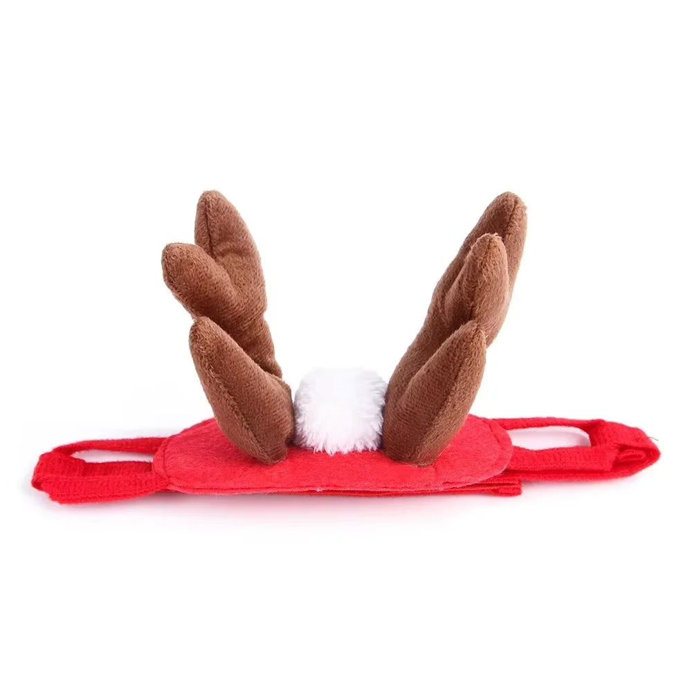 Cute Winter Pet Cloak Dog Cat Christmas Clothes Warm Puppy Santa Red Zpaxo Deer Head Hoop