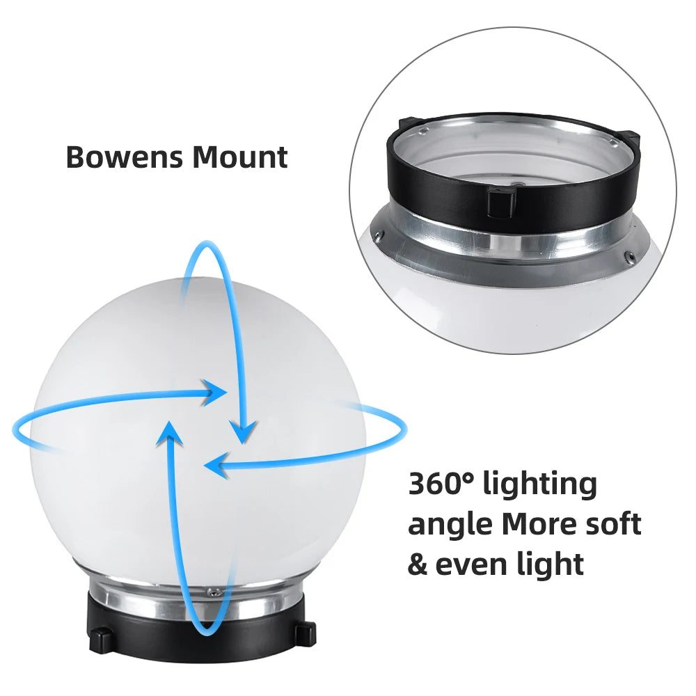 Soft Light Ball Photography Translucent Diffuser Flash Dome Bowens Zpaxo