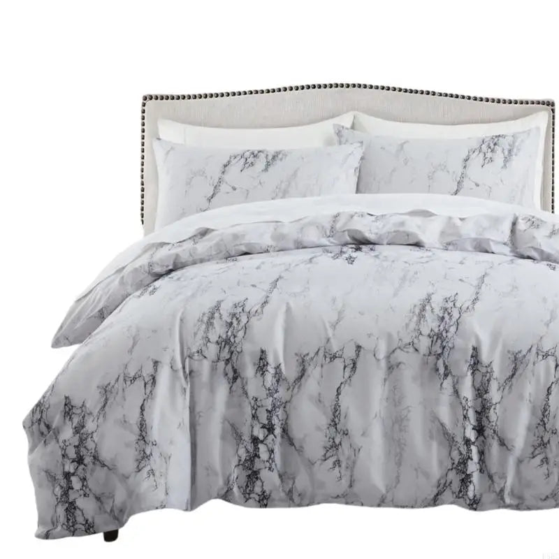 Elegant Marble Print Bedding Against Clumping Nonallergenic Bedroom Zpaxo