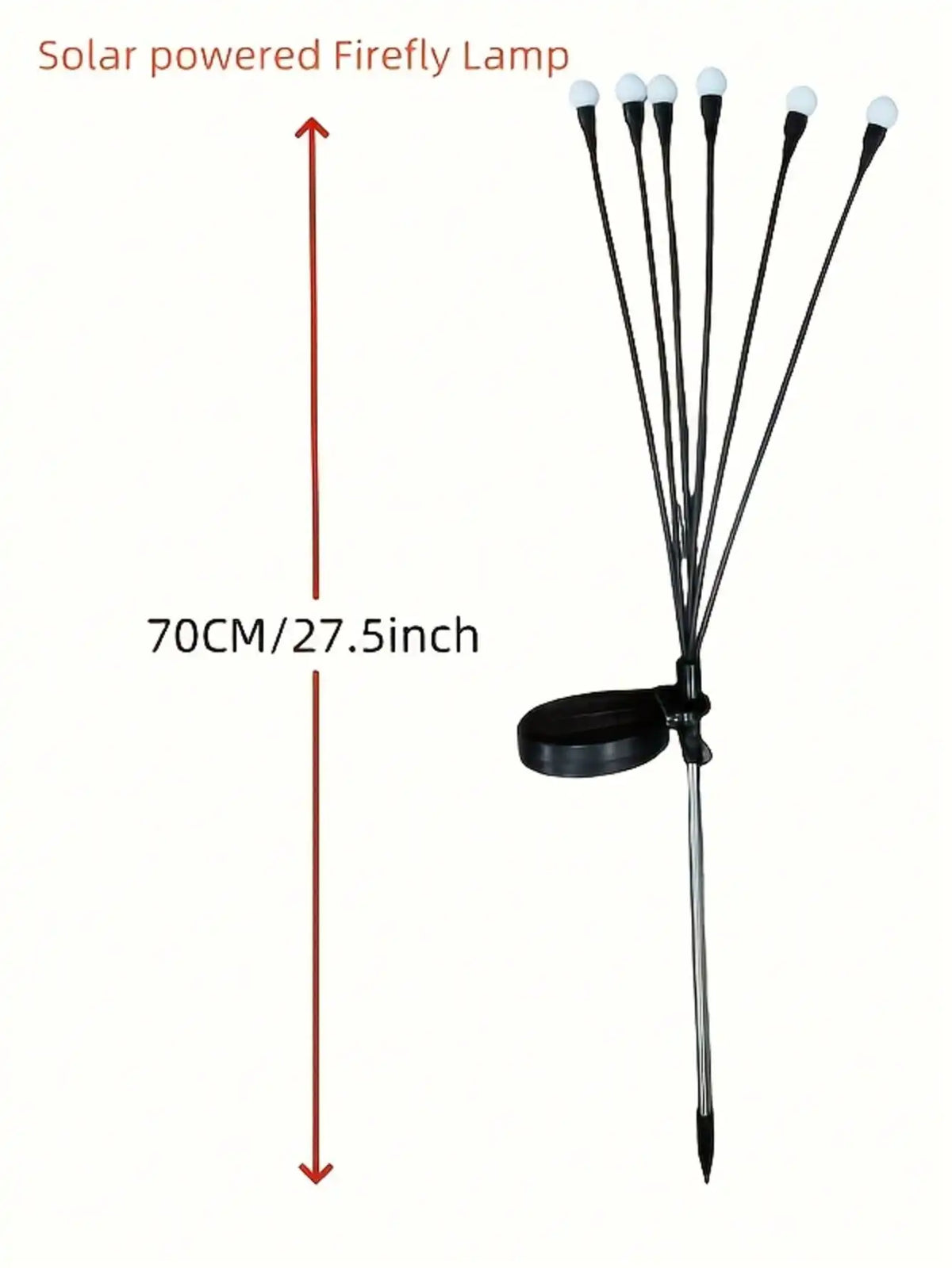 Solar-powered Firefly Lamp Warm White Light Environmentally Friendly Zpaxo