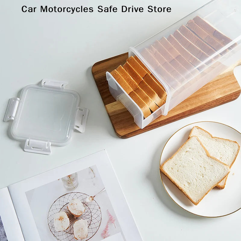 Plastic Bread Box Sealing Lid Tray Storage Sandwich Pasta Multigrain Zpaxo