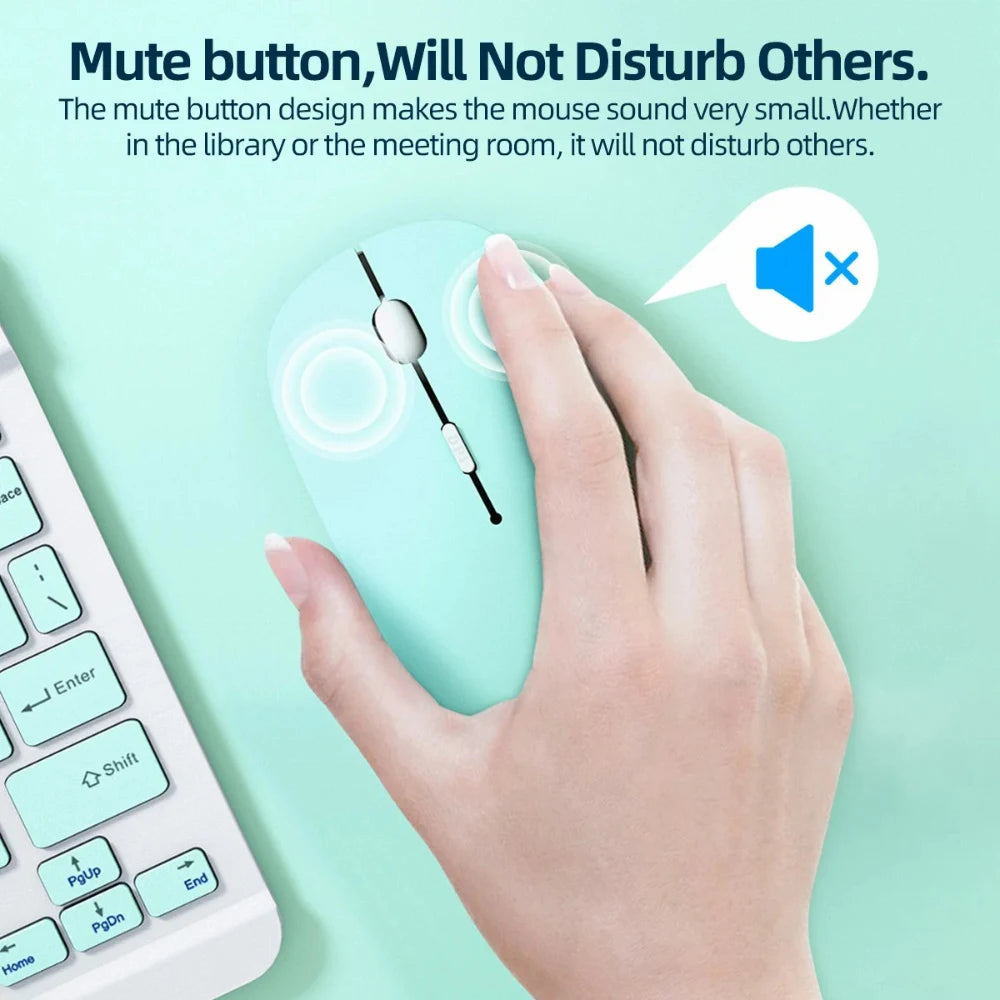 Wireless Mouse Bluetooth Silent 2.4G Dual-mode Ergonomic Morandi Color Portable Laptops Mice For Computer PC Office Gaming Mouse Zpaxo