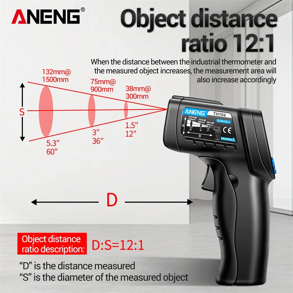 ANENG TH104 Infrared Handheld Temperature Gun 50 550 IR Laser Sensor Zpaxo