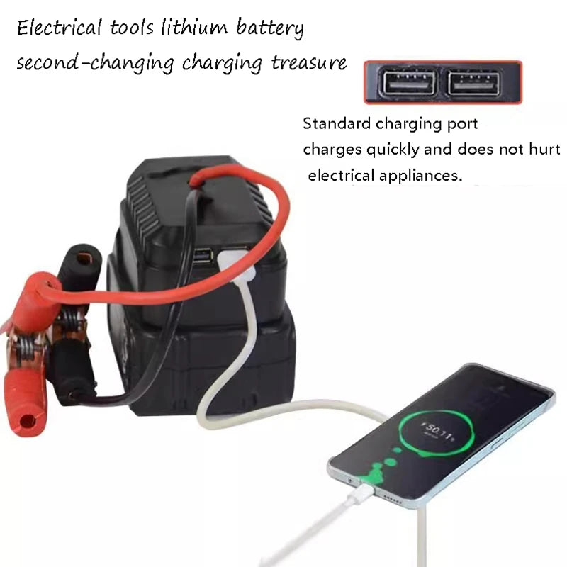Black Red Igniter Jump Starter Lithium Battery Booster Cable Adapter Zpaxo