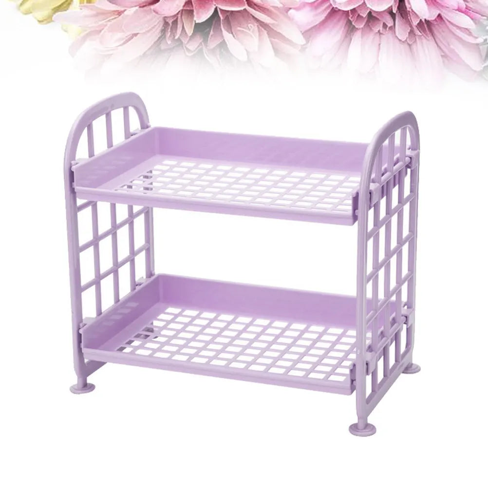 2 Layers Plastic Bathroom Storage Shelf Kitchen Countertop Organizer Zpaxo