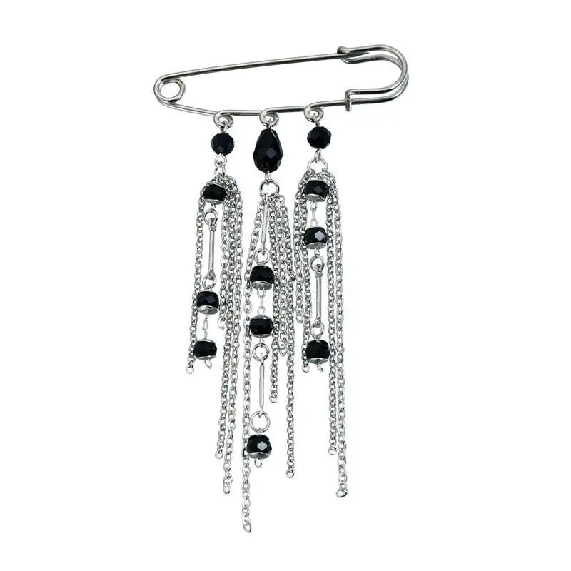 Unique Women's Pearl Chain Tassel Brooch Perfect Accessory Clothing Zpaxo A2