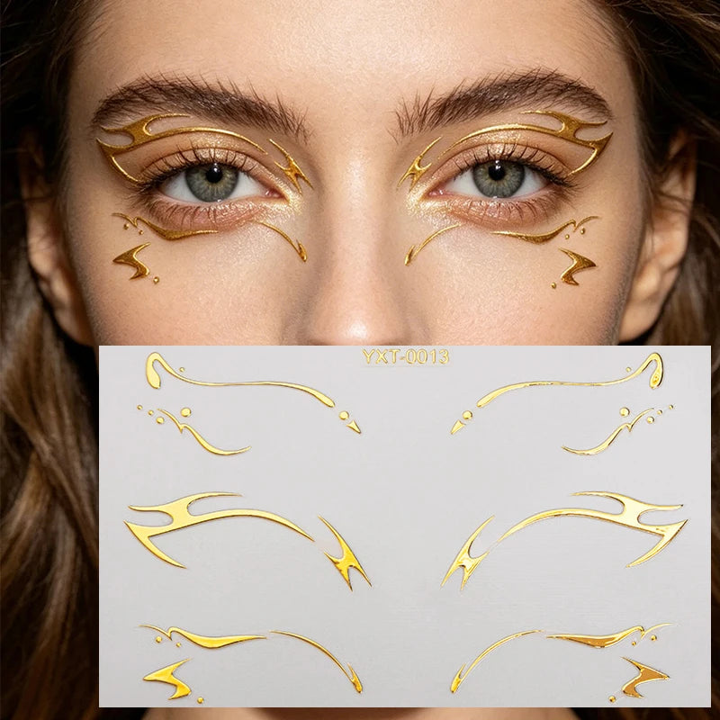 Colorful Eyes Makeup Stickers Laser Eyeliner Eyebrows Face Art Zpaxo YXT-013-1Pc