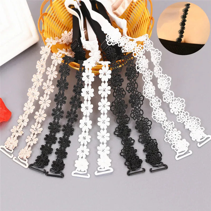 Women Elastic Bra Strap Accessories Floral Lace Anti-slip Adjustable Zpaxo