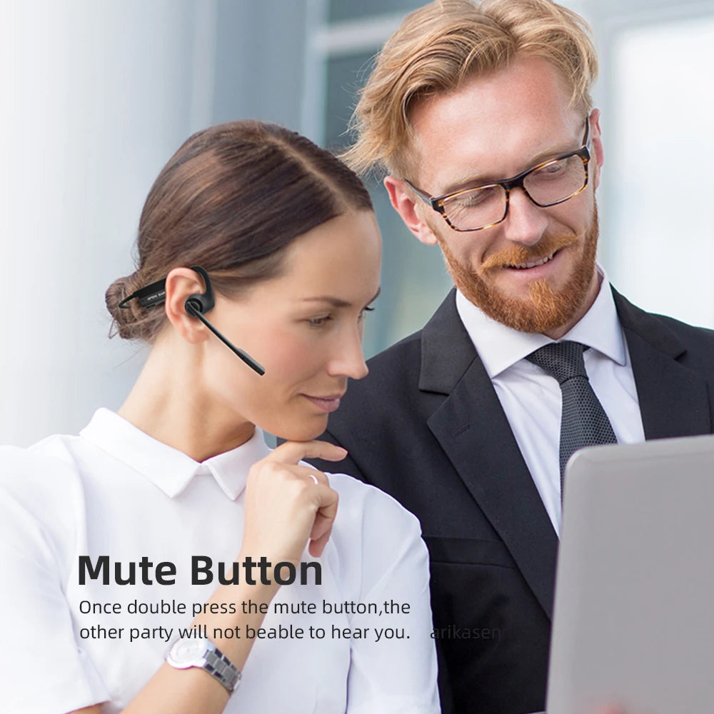 Open Ear Headphones Mic Bluetooth Headset Microphone Headphone Noise Zpaxo