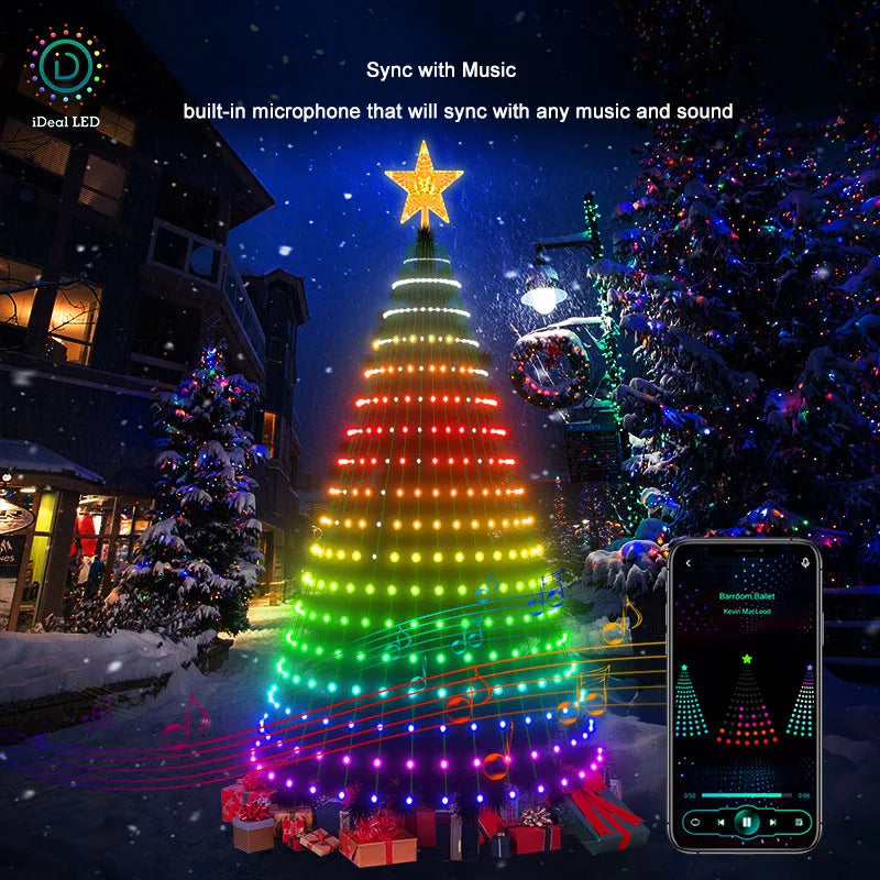 Smart Christmas Ornamental Tree Lamps APP Music Sync Waterproof Zpaxo