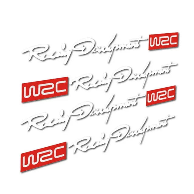 Car Styling Fashion WRC World Racing Development Creative Car Door Handle Decals Dual Color Design Stickers Vinyls Decals Zpaxo white-red