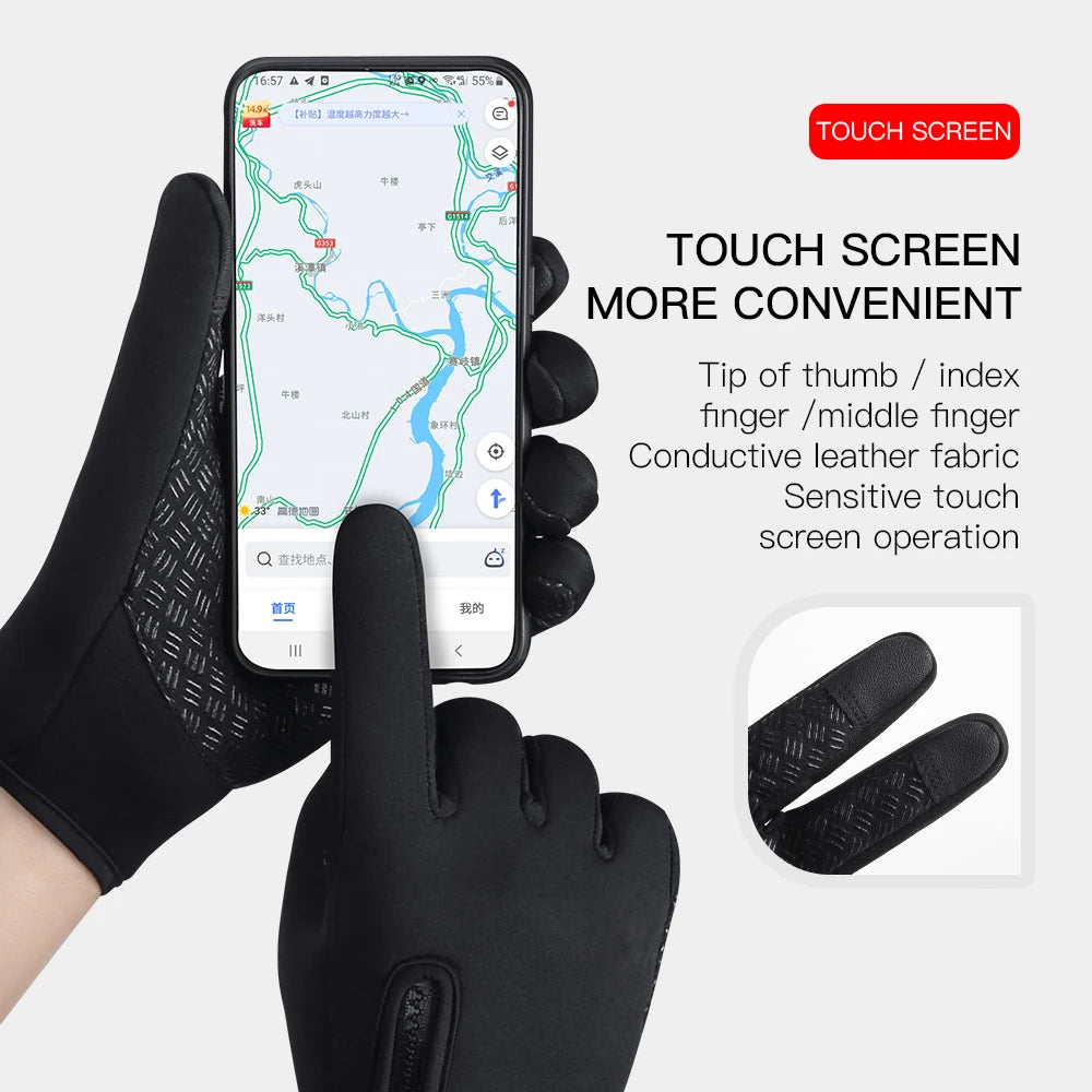 Hot Winter Gloves For Men Women Touchscreen Warm Outdoor Cycling Driving Motorcycle Cold Gloves Windproof Non-Slip Womens Gloves Zpaxo