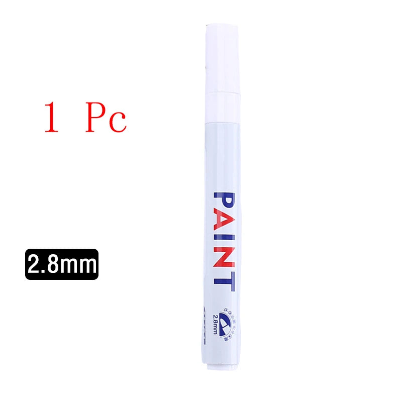 5Pcs White Marker Pens Set Waterproof Permanent DIY Graffiti Pens For Tire Painting Notebook Tyre Tread Oily Environmental Pen Zpaxo 1 x 2.8mm