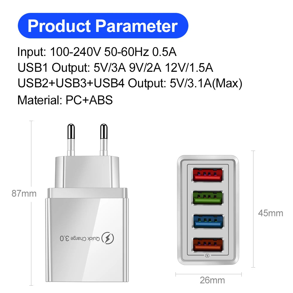 Iphone 14 USB Charger Quick Charge 3 0 Samsung Xiaomi Mi Tablets Zpaxo