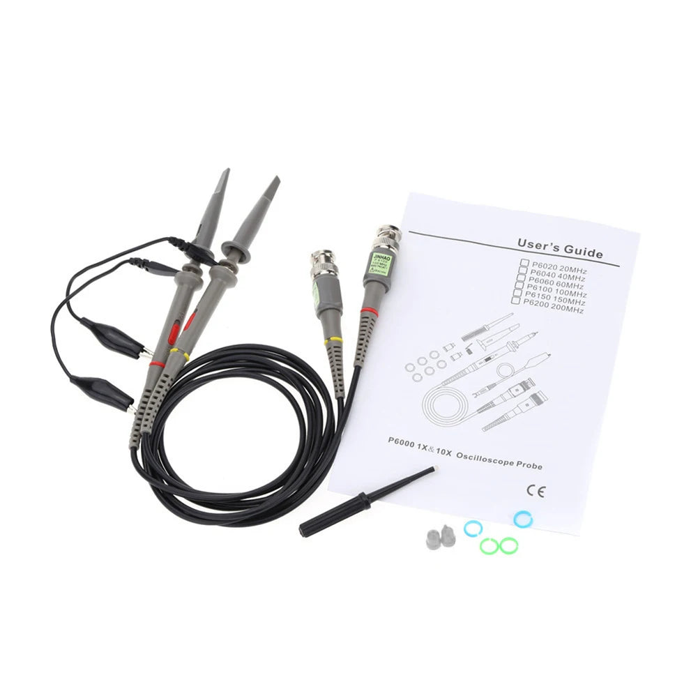 BNC Oscilloscope Probe P6100 100MHz 1X 10X Precision Scope Clip Probes Zpaxo