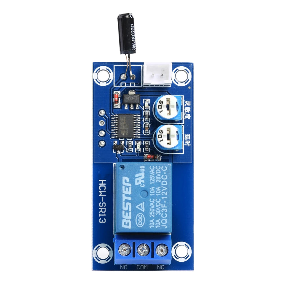 DC 12V Relay Switch Module DIY Alarm System Adjustable Vibration Zpaxo