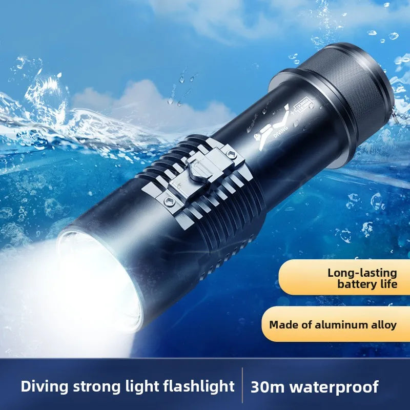 Professional Diving Flashlight Strong Light L2 Electromagnetic Zpaxo