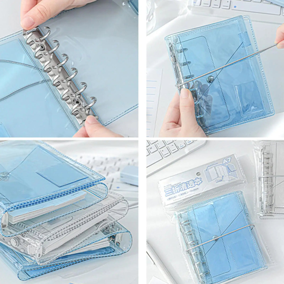 Refillable Notebook Binder A7 Multi-pocket Detachable Pages Aesthetic Zpaxo