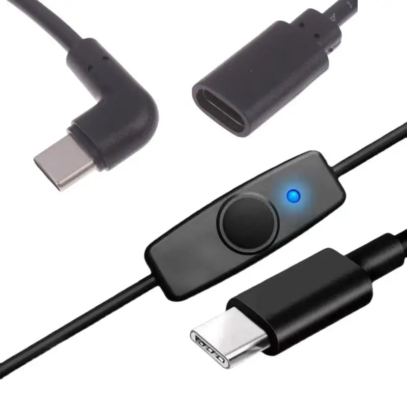 1 USB-C C Power Supply Cord 5V2A Short USB Extension Cable Off Switch Zpaxo