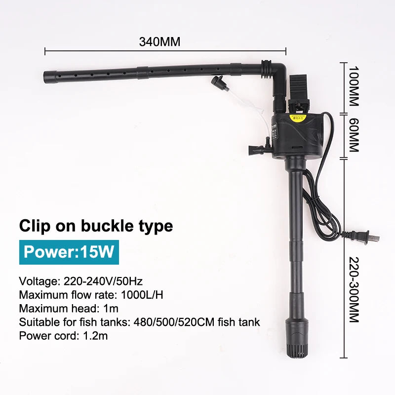 3-In-1 Fish Farming Oxygen Pump Small Upper Filtration Circulation Zpaxo PB-460