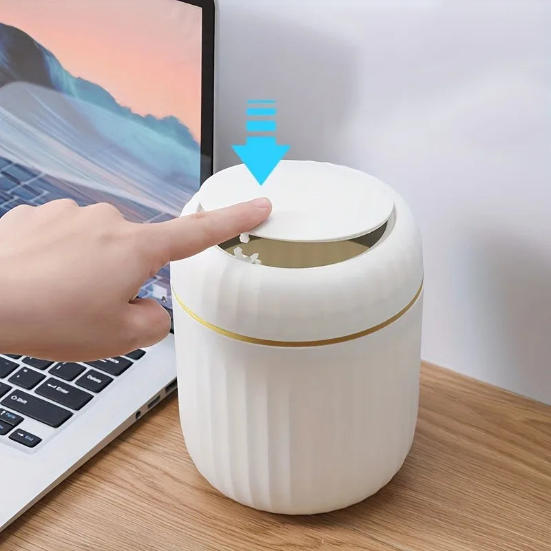 Compact Desktop Mini Trash Can Simple Versatile Waste Bucket Bedroom Zpaxo