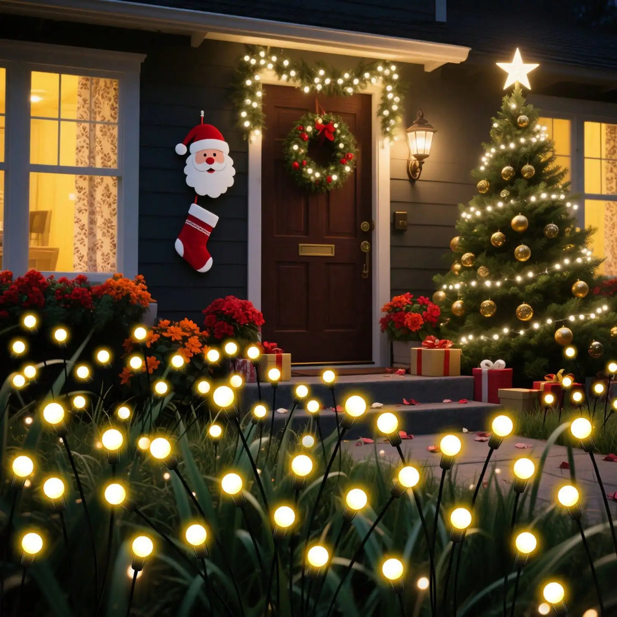 Solar-powered Firefly Lamp Warm White Light Environmentally Friendly Zpaxo