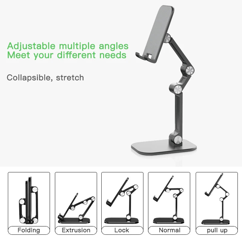 Three Sections Foldable Desk Mobile Phone Holder Tablet Desktop Zpaxo