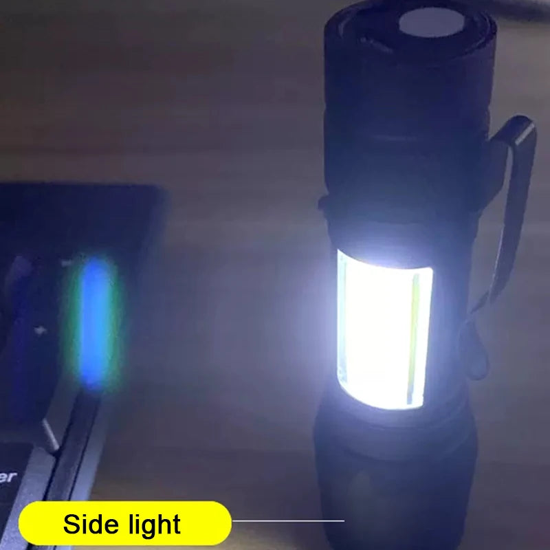 Rechargeable Mini Led Flashlight Zoomable Portable Outdoor Camping Zpaxo