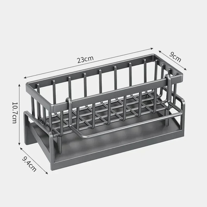 Space Saving Kitchen Sink Dish Rack Sponge Holder Water Drain Basket Zpaxo