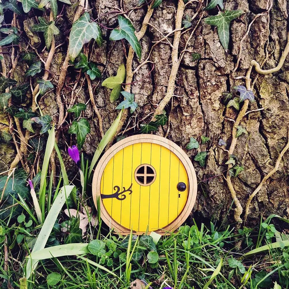 Wooden Fairy Door Miniature Decor Fine Workmanship Lifelike Zpaxo