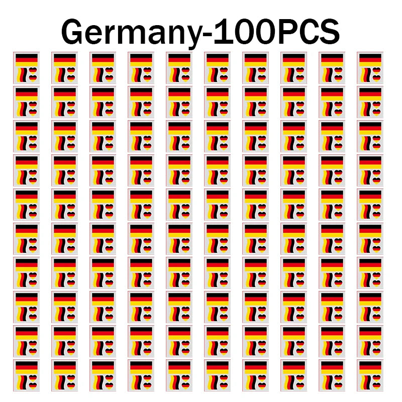 Waterproof Temporary Tattoos Soccer National Flag Series Designed Zpaxo Germany 100PCS
