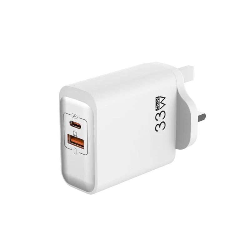 Gan Dual Port Double USB Charger Universal Fast Charging Turbo Charge Zpaxo white UK