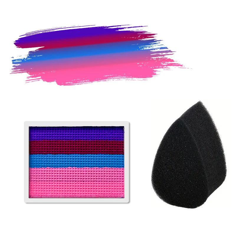 Rainbow Stripe Face & Body Paint Palette – 24 Water-Based Colors