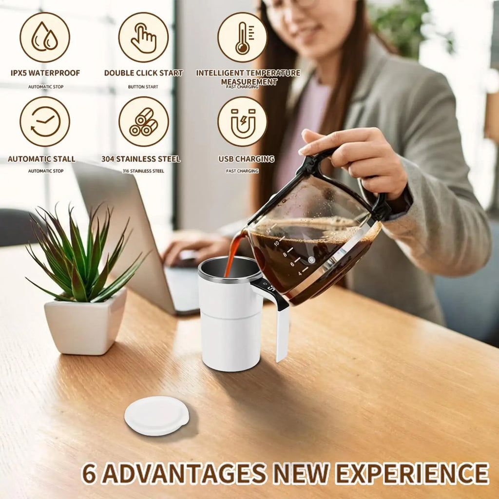 Self Stirring Mug Automatic Mixing Coffee Cup Heat Resistant Zpaxo
