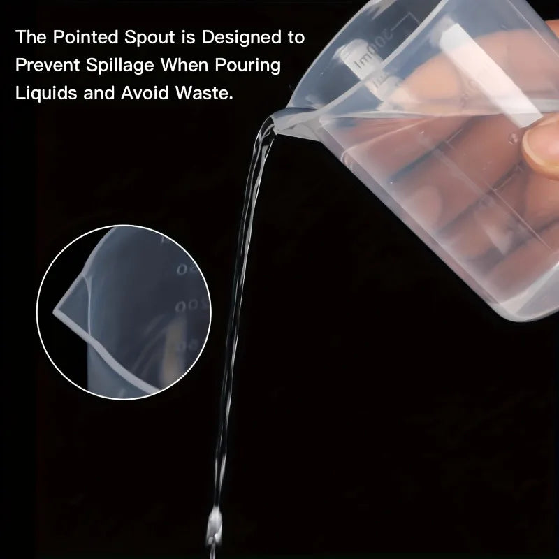 Different Sizes Plastic Measuring Cups Scales Transparent Lab Beakers Zpaxo