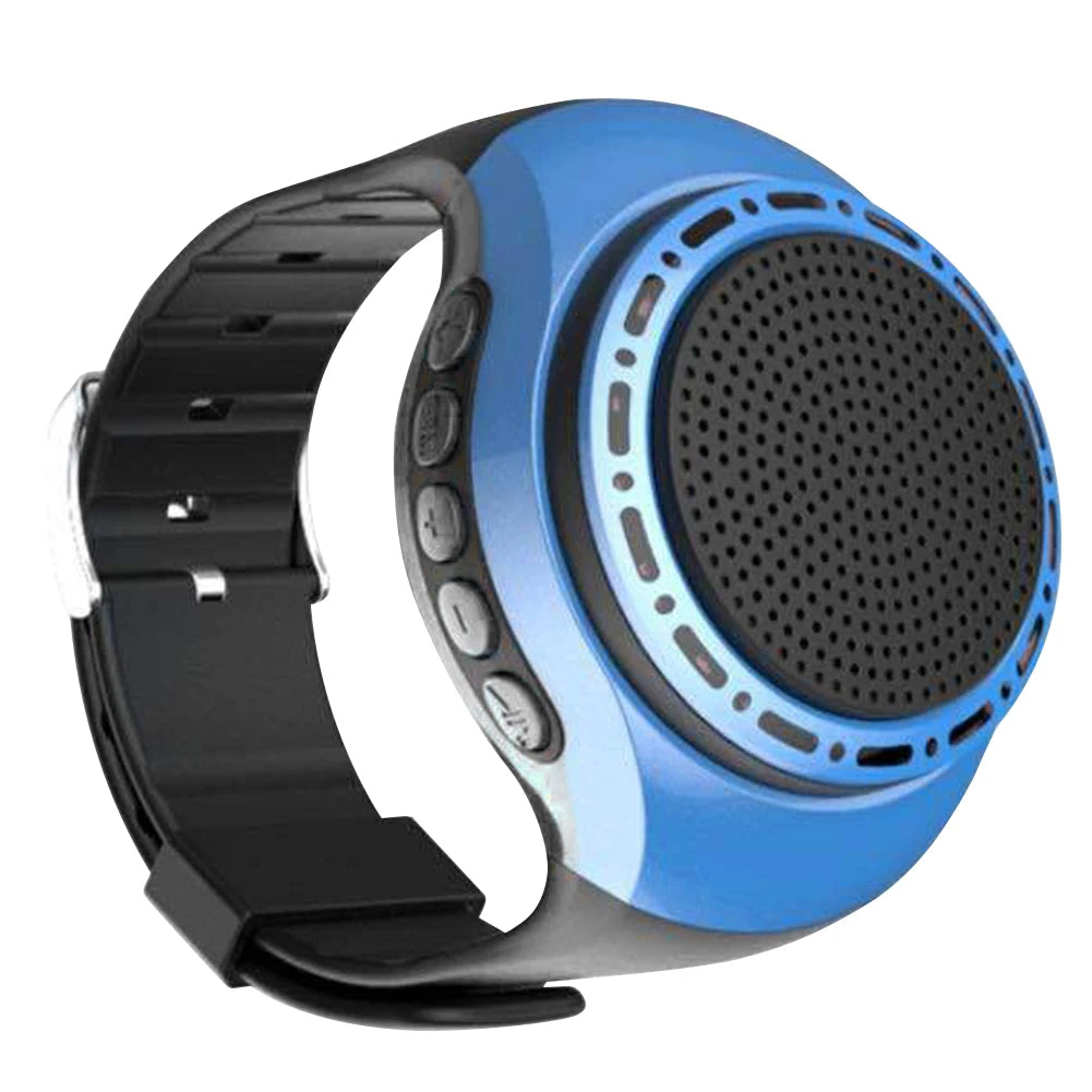 USB Rechargeable Bicycle Audio Portable Wrist Watch Speaker Cool Zpaxo Blue