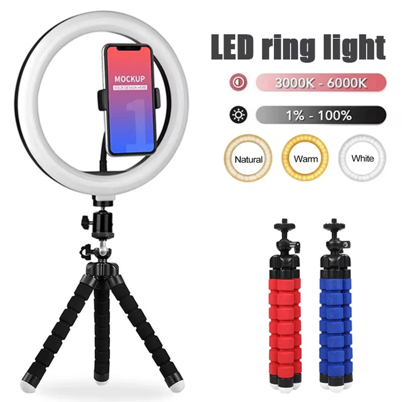 LED Ring Selfie Light Dimmable Photography Lighting USB Charge Lamp Zpaxo