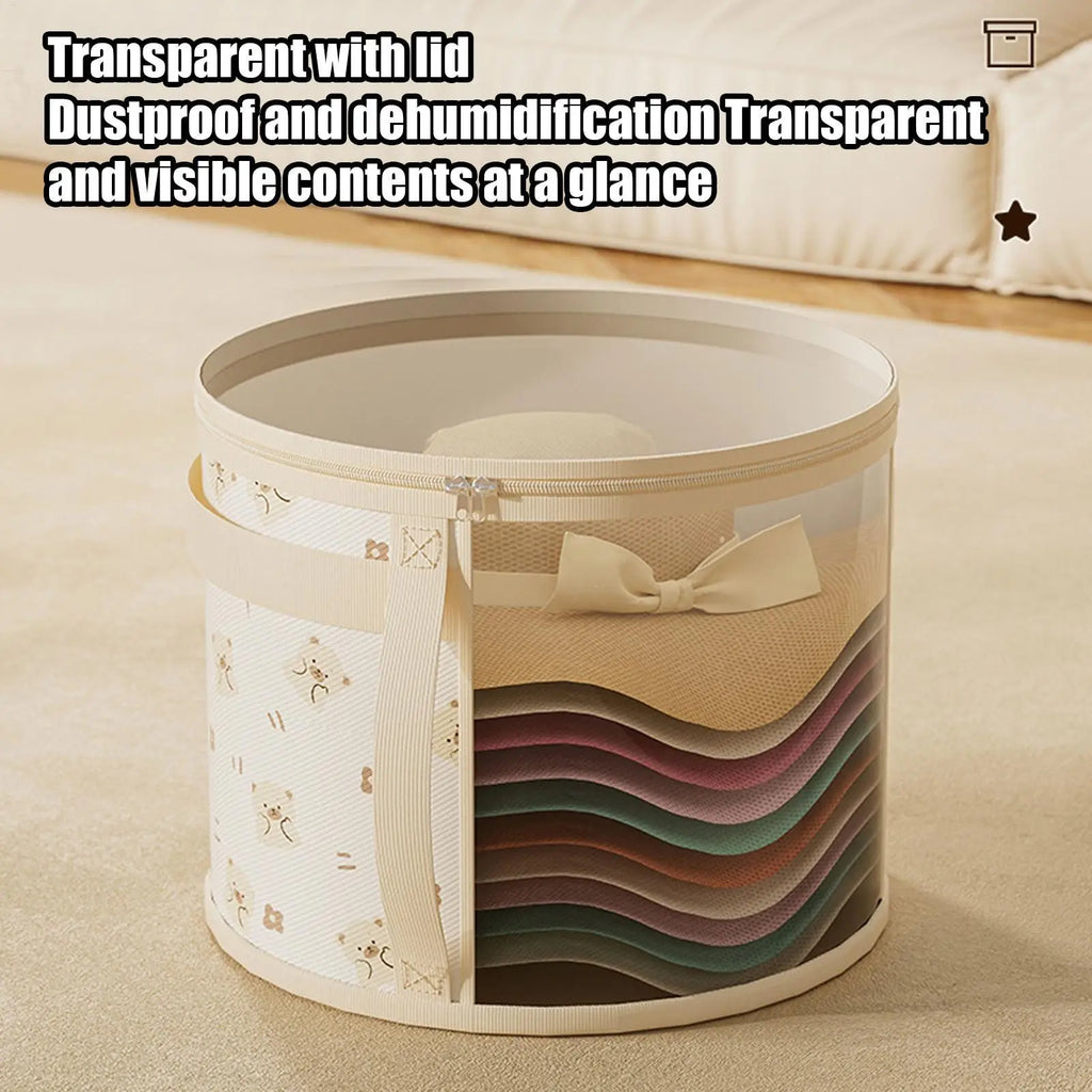 Clear PVC Hat Storage Box Zipper Closure Dustproof Foldable Stackable Zpaxo