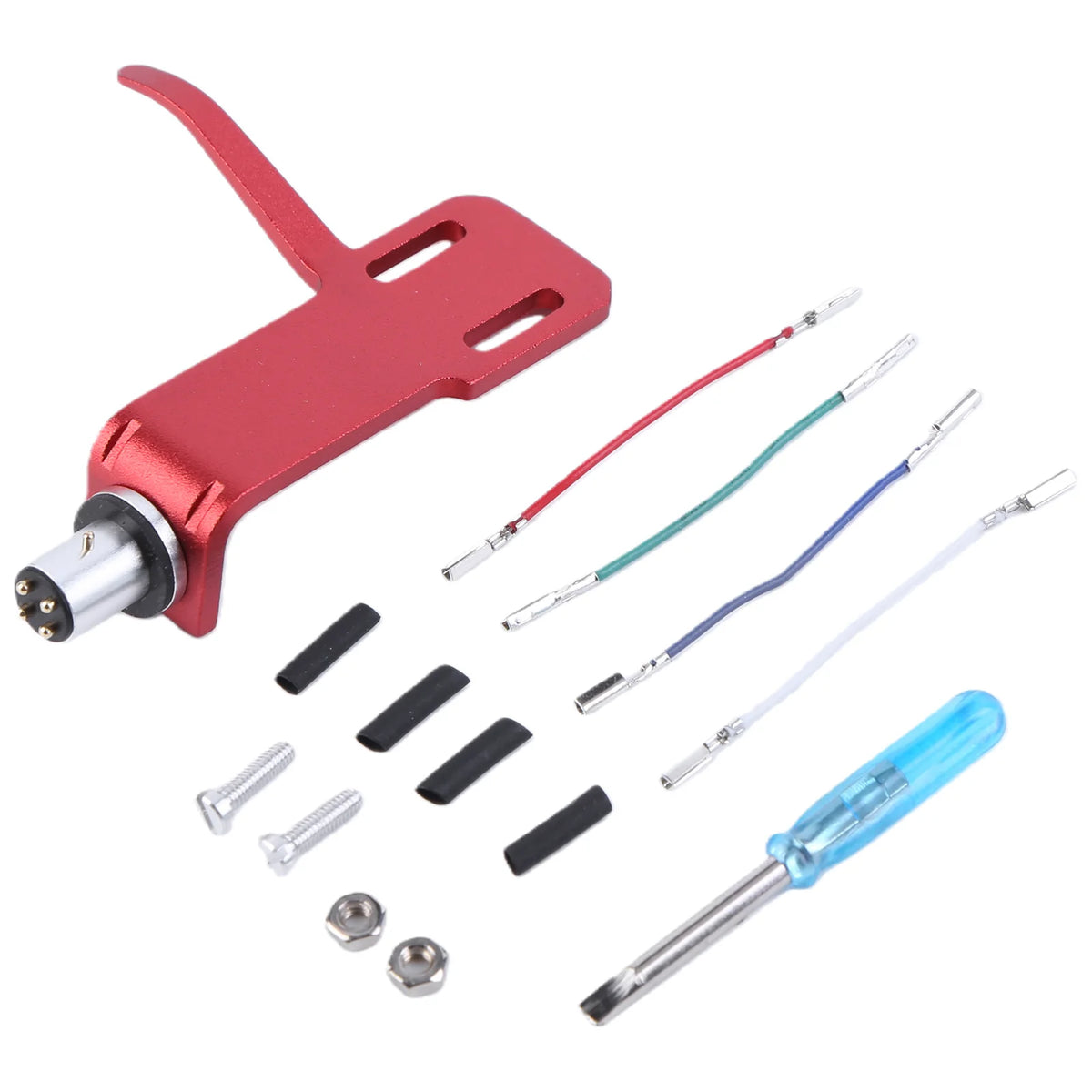 Universal Phono Headshell 4 Lead Wires Cartridge Aluminum Alloy LP Zpaxo Red