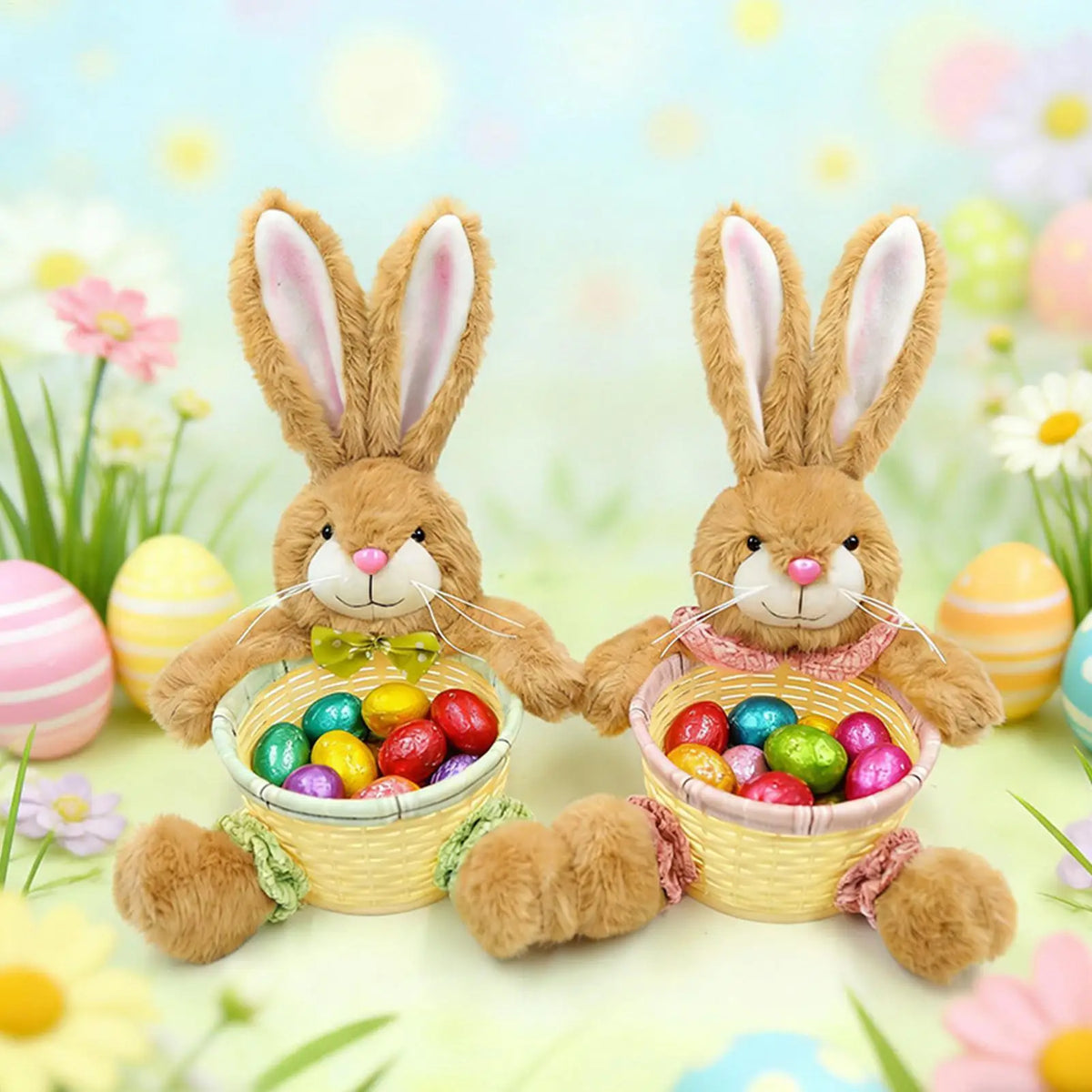 Easter Bunny Basket Rabbits Shape Container Cute Food Snacks Candy Zpaxo