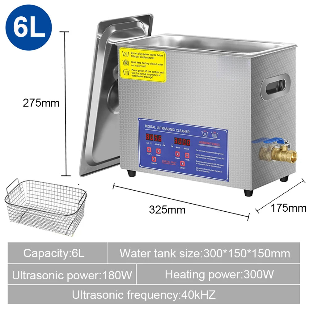 Ultrasonic Cleaner Heated Portable Lave-dishes Washing Machine Zpaxo 6L US