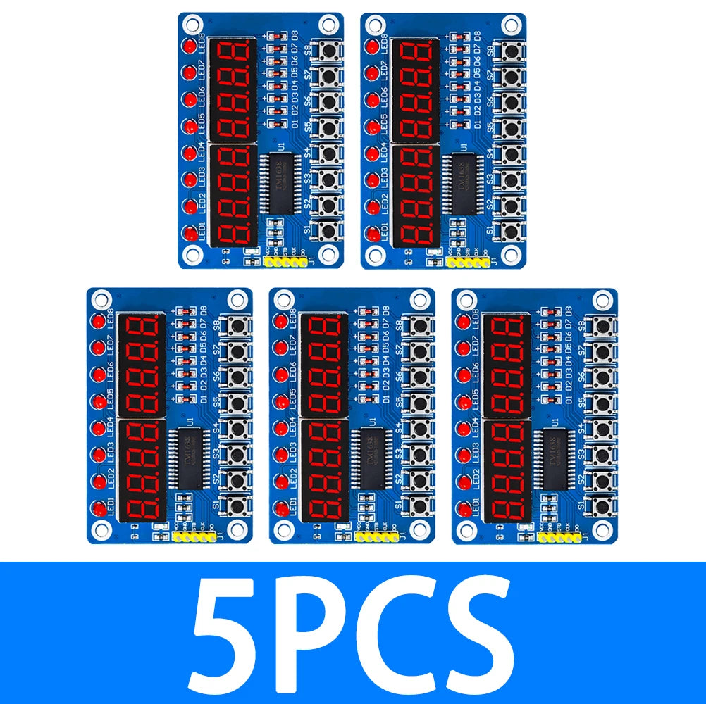 8-Bit Nixie Tube 8-Key Input TM1638 Module: 1-Piece for Arduino-Compatible LED Display for DIY Electronics Zpaxo 5PCS